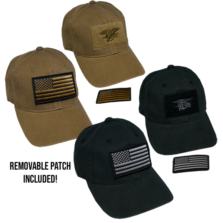 FlexFit Trident Hat with Velcro Flag Patch - Main Image