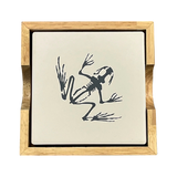 Bone Frog Square Stone Coaster Set