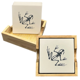 Bone Frog Square Stone Coaster Set