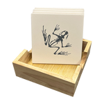 Bone Frog Square Stone Coaster Set