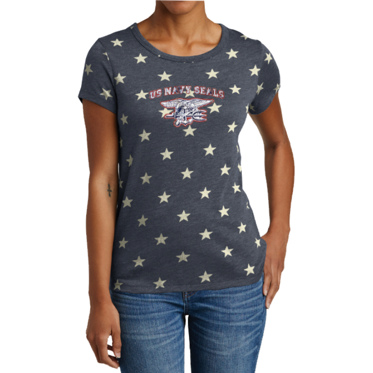 Ladies Stars Tee with US NAVY SEALS and Trident