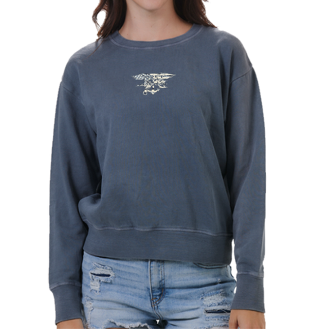 Ladies Trident Garment Dyed Fleece Crew Sweatshirt