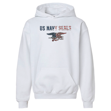 Youth US NAVY SEALS Trident Flag Hooded Sweatshirt