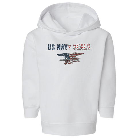 Toddler US NAVY SEALS Trident Flag Pullover Fleece Hoodie Sweatshirt