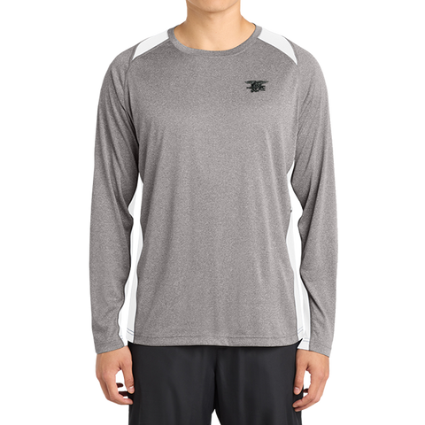 Trident Vintage Heather/White Long Sleeve Colorblock Contender Tee