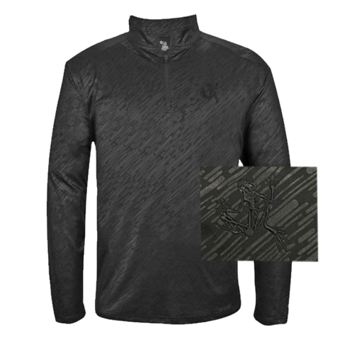 Bone Frog Line Embossed Quarter Zip Long Sleeve Pullover