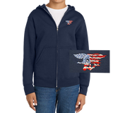 Youth Trident Flag Full Zip Hooded Sweatshirt