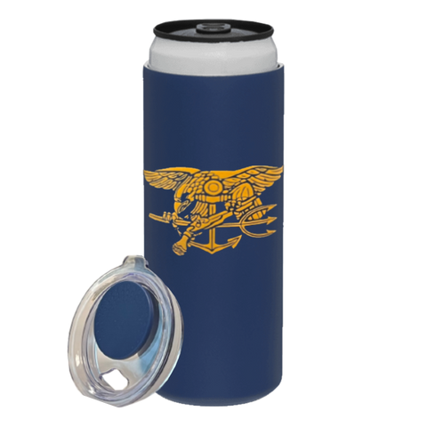 Trident Navy Slim Can Cooler/Tumbler