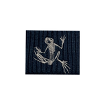 Bone Frog Fine Rib Knit Navy Beanie