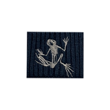 Bone Frog Fine Rib Knit Navy Beanie