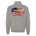 Trident Flag Quarter Zip Cadet Collar Sweatshirt