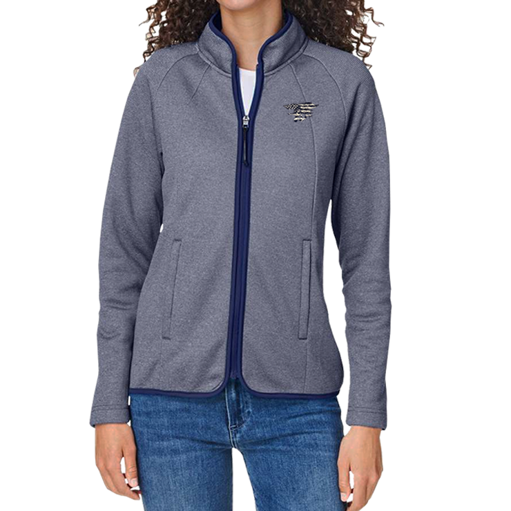 Women's Trident Flag Heathered Stripe Full-Zip Jacket – UDT-SEAL Store