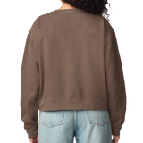 Ladies Espresso Garment-Dyed Mid-Length Trident Crewneck Sweatshirt