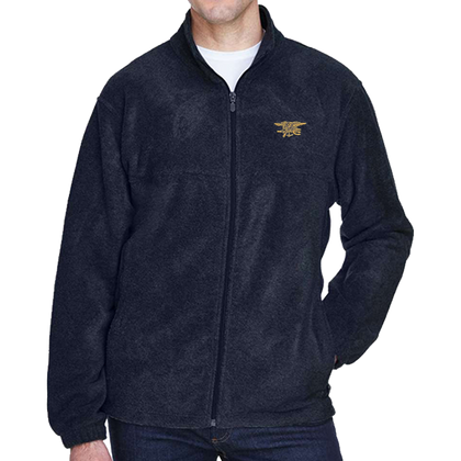 Harriton Men's Trident Navy Full-Zip Fleece