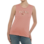Ladies Desert Pink Muscle Tank with TEAMS and Trident Flag