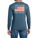 American Flag One Team One Fight Trident Long Sleeve T-Shirt