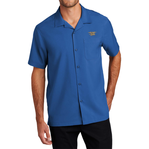 Men's Trident True Blue Short Sleeve Performance Camp Shirt