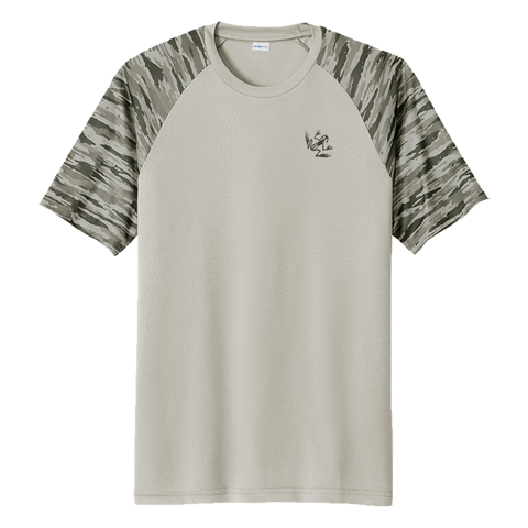 Men's Gray Bone Frog Drift Camo Colorblock Tee