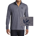 Bone Frog Navy Heather Tri-Blend Wicking Quarter Zip Pullover