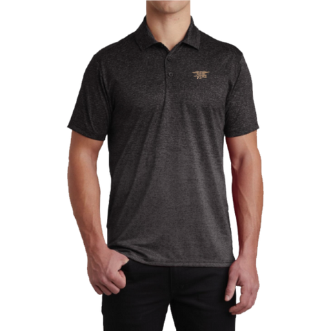 Trident Iron Gray/Black Ombre Heather Performance Polo