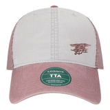 Ladies Trident White/Dusty Rose Twill Cap