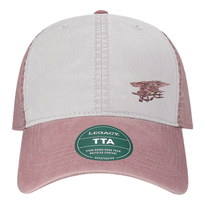 Ladies Trident White/Dusty Rose Twill Cap