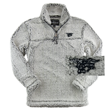 Frosty Grey Sherpa Quarter-Zip Pullover with Trident Flag