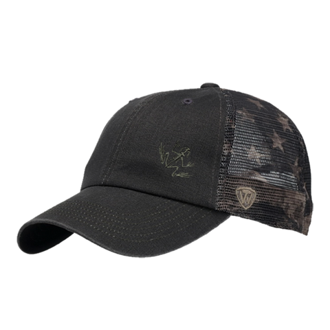 Bone Frog Garment Washed Black Flag Offroad Cap