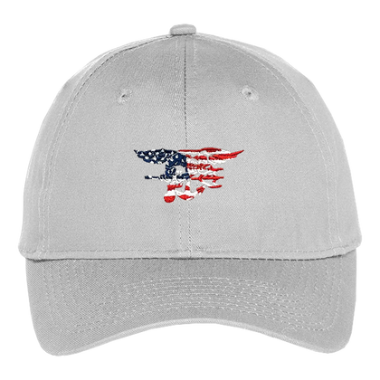 Youth Red/White/Blue Trident Unstructured Silver Twill Cap