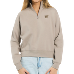 Ladies Café 3D Trident Quarter-Zip Mockneck Fleece