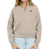 Ladies Café 3D Trident Quarter-Zip Mockneck Fleece