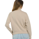 Ladies Café 3D Trident Quarter-Zip Mockneck Fleece