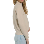 Ladies Café 3D Trident Quarter-Zip Mockneck Fleece