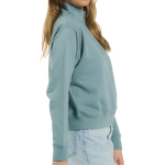Ladies Eucalyptus Trident American Flag Quarter-Zip Mockneck Fleece