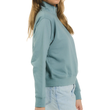 Ladies Eucalyptus Trident American Flag Quarter-Zip Mockneck Fleece