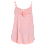 Ladies Peachy Pink US NAVY SEALS with Trident Flag Strappy Tank
