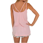 Ladies Peachy Pink US NAVY SEALS with Trident Flag Strappy Tank