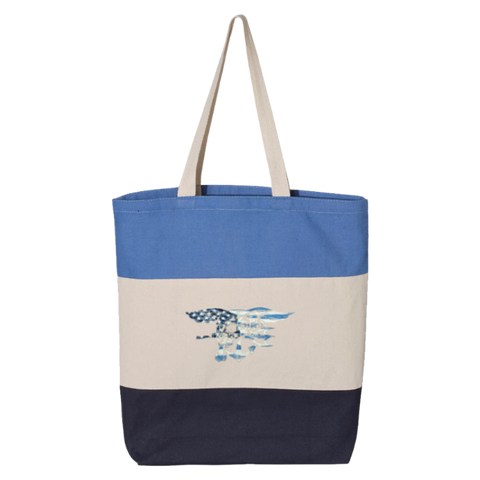Trident Navy/Natural Tri-Color Tote Bag