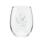 Frosted Bone Frog Stemless Wine Glass