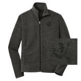 Men's Bone Frog Black Heather Microfleece Full Zip Jacket