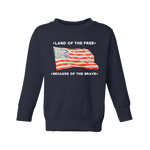 Toddler Trident Flag Land of the Free Crewneck Sweatshirt