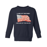 Toddler Trident Flag Land of the Free Crewneck Sweatshirt