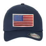 USA Flag FlexFit Hat with Subdued Trident