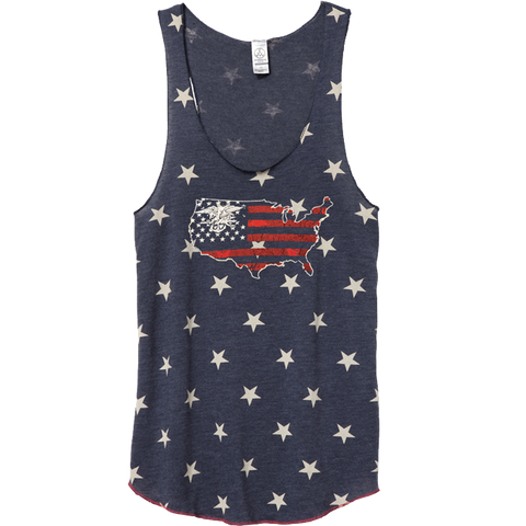 Ladies Racerback Trident USA Stars Tank