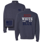 Red White Blue Trident Quarter Zip Sweatshirt