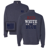 Red White Blue Trident Quarter Zip Sweatshirt