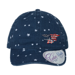 Ladies Trident Garment Washed Stars Print Cap