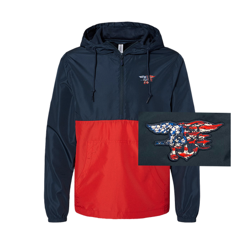 Trident Patch Lightweight Quarter-Zip Windbreaker Jacket