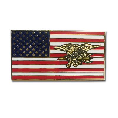 American Flag Trident Lapel Pin