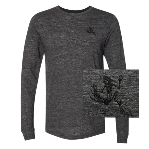 Bone Frog Unisex Jersey Charcoal Black Long Sleeve T-Shirt